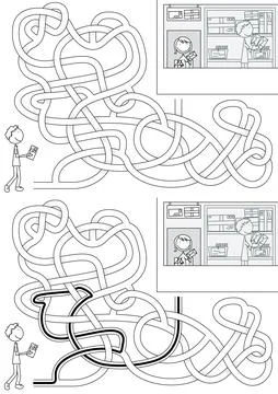 Post office maze Illustration