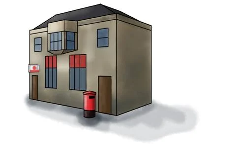 POST OFFICE RENDER Stock Illustration