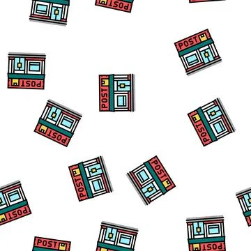 Post office vector seamless pattern Stock Illustration