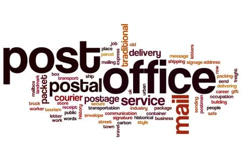 Post office word cloud concept Illustration