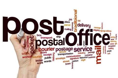 Post office word cloud concept Illustration