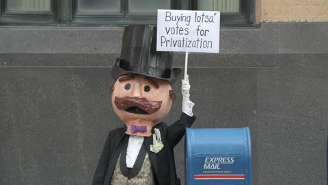 Post office workers rally to demand that congress act to save the postal service Video stock 139376951