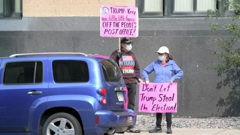 Post office workers rally to demand that congress act to save the postal service Video stock 139599997