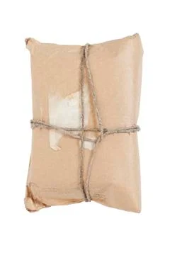 Post parcel on white background Stockfoto's