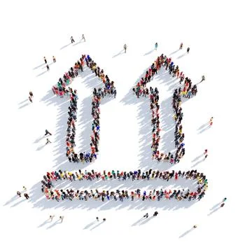 Post parcels people 3D rendering Illustrazione stock