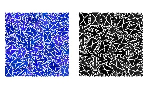 Post Pathways Collage Square Shape Icons 스톡 일러스트