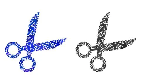 Post Pathways Mosaic Scissors Icons Stock Illustration
