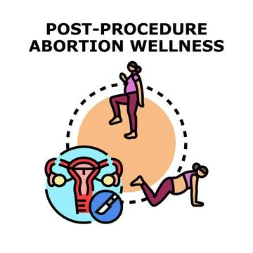 Post procedure abortion wellness and recovery journey Stock Illustration