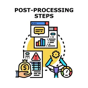 Post processing steps for data analysis and optimization Stock Illustration