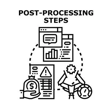 Post processing steps for data analysis and optimization Stock Illustration