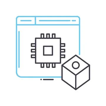 Post processor line icon, outline symbol, vector illustration, concept sign 스톡 일러스트