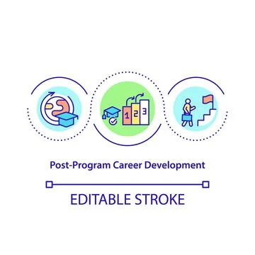 Post-program career development concept icon 스톡 일러스트