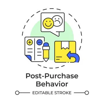 Post-purchase behavior multi color concept icon Illustrazione stock
