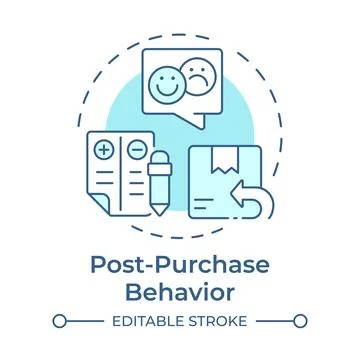 Post-purchase behavior soft blue concept icon Illustrazione stock