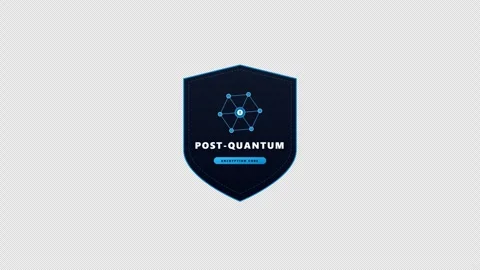 Post-Quantum Lattice Cryptography Data Shield HUD Overlay Stock Footage 347448575