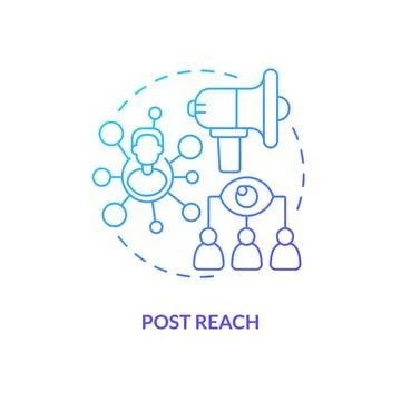 Post reach blue gradient concept icon Stock Illustration