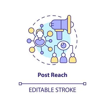 Post reach concept icon Stock Illustration
