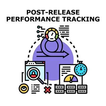 Post release performance tracking concept vector Illustrazione stock