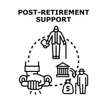 Post retirement support and financial planning model Stock Illustration