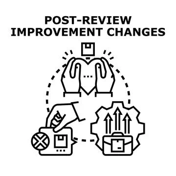 Post review improvement changes concept for business development Stock Illustration