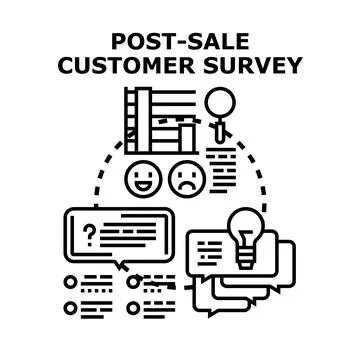 Post sale customer survey data analysis vector Stock Illustration
