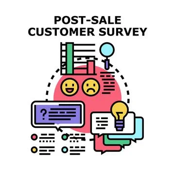 Post sale customer survey data analysis vector Stock Illustration