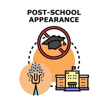 Post school appearance concept with professional icon set Stock Illustration