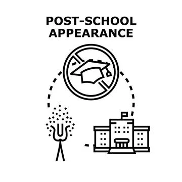 Post school appearance concept with professional icon set Stock Illustration