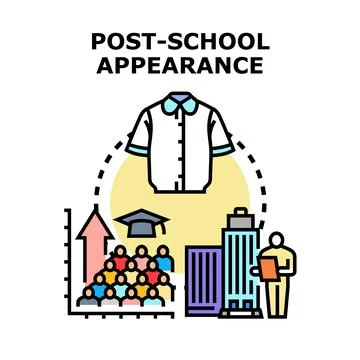 Post school appearance transitioning to professional career Stock Illustration