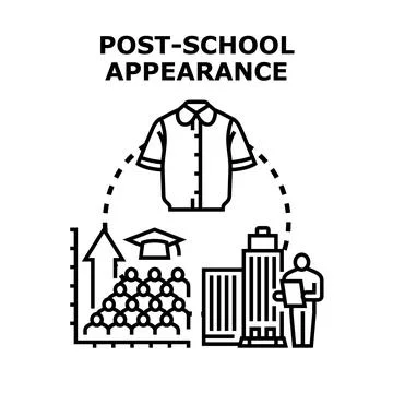 Post school appearance transitioning to professional career Stock Illustration