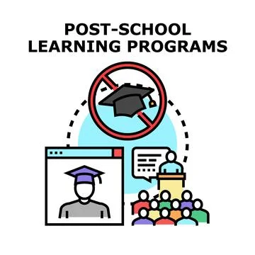 Post school learning programs offering various education pathways Stock Illustration