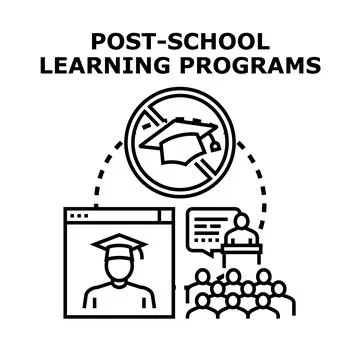 Post school learning programs offering various education pathways Stock Illustration
