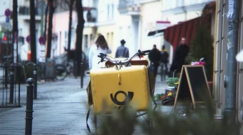 Post service with bicycle Stock Footage 1017359