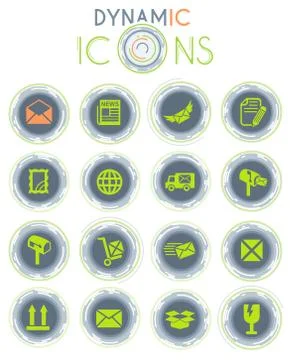 Post service dynamic icons Illustration