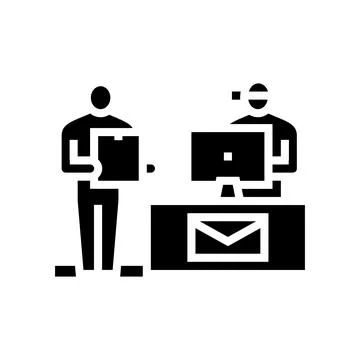 Post service glyph icon vector illustration Illustrazione stock