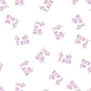 Post service glyph seamless pattern Illustration