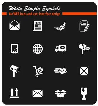 Post service icon set Illustration