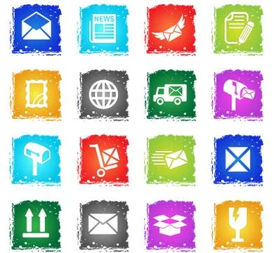 Post service icon set Illustration
