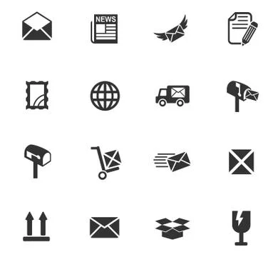 Post service icon set Illustration