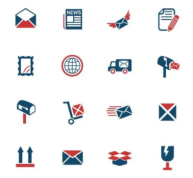 Post service icon set Illustration