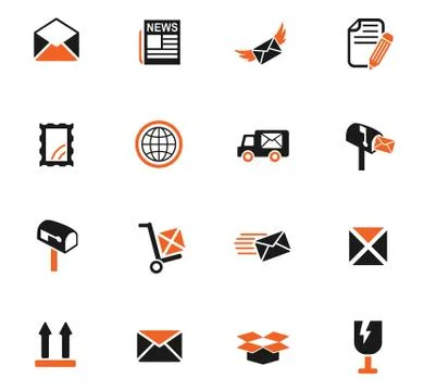 Post service icon set Illustration