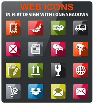 Post service icon set Illustration