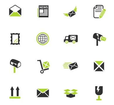 Post service icon set Illustration