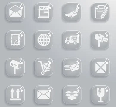Post service icon set Illustration