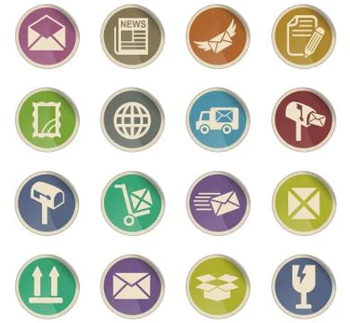 Post service icon set Stockillustratie