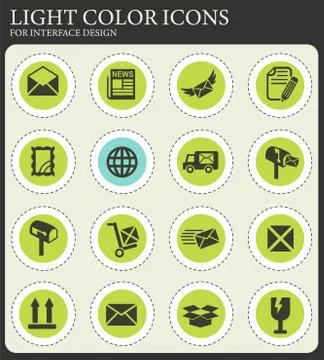 Post service icon set Illustration