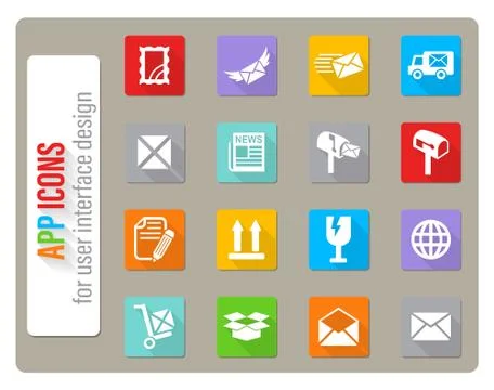 Post service icon set Illustration
