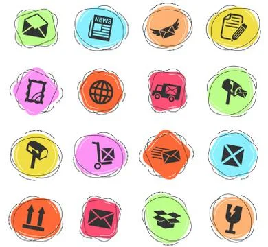 Post service icon set Illustration