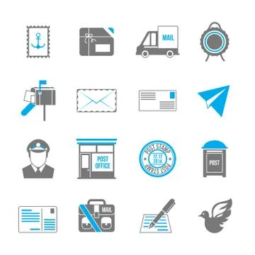 Post Service Icons Illustration