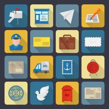 Post Service Icons Illustration
